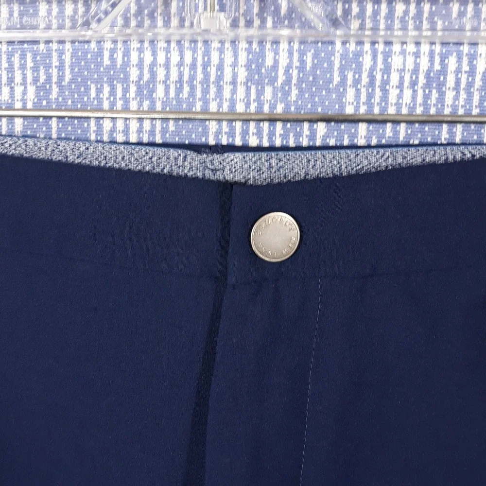 Bonobos Shorts Mens 40 x 9 Navy Flat Front Golf Polyester Chino Slash Pockets